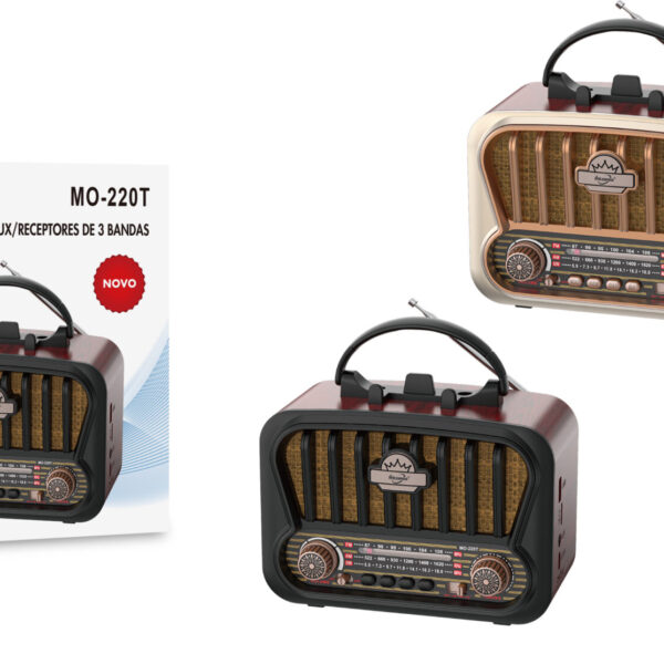 Radio FM 3 Bandas Bluetooth C/Lanterna MO-220T