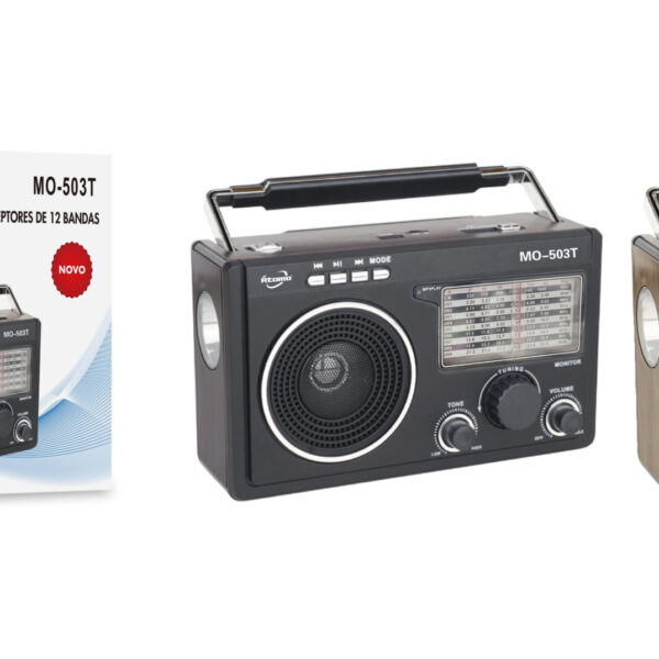 Radio FM 3 Bandas Bluetooth C/Lanterna MO-503T
