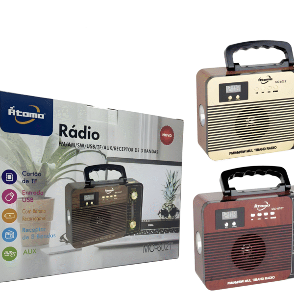 Radio FM 3 Bandas Bluetooth C/Lanterna MO-602T
