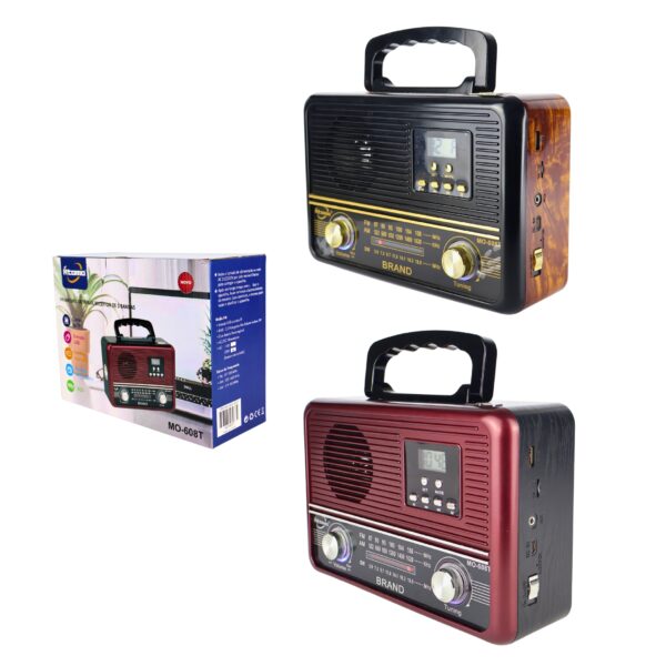 Radio FM 3 Bandas Bluetooth C/Lanterna MO-608T