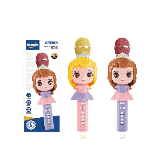 Microfone Karaoke Infantil  S/Fio MO-24F02