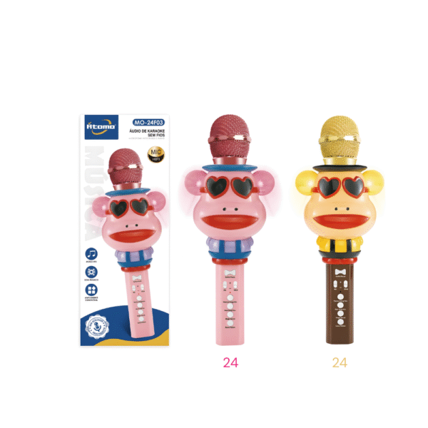 Microfone Karaoke Infantil  S/Fio MO-24F03
