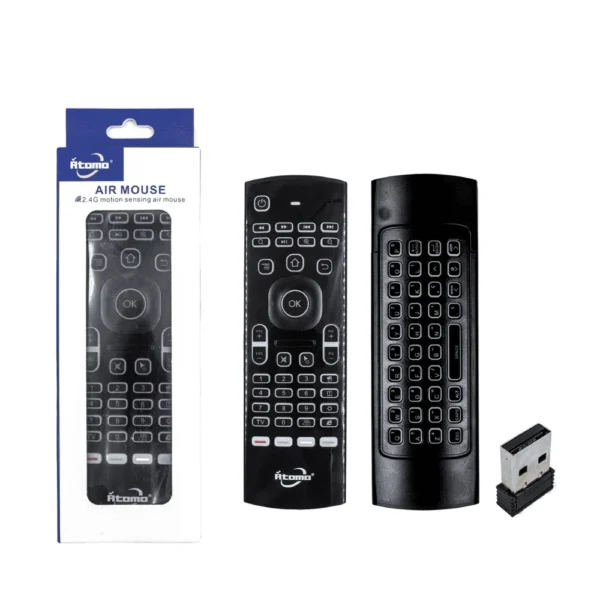 Controle Remoto Air Mouse Com Teclado Átomo MO-FS886