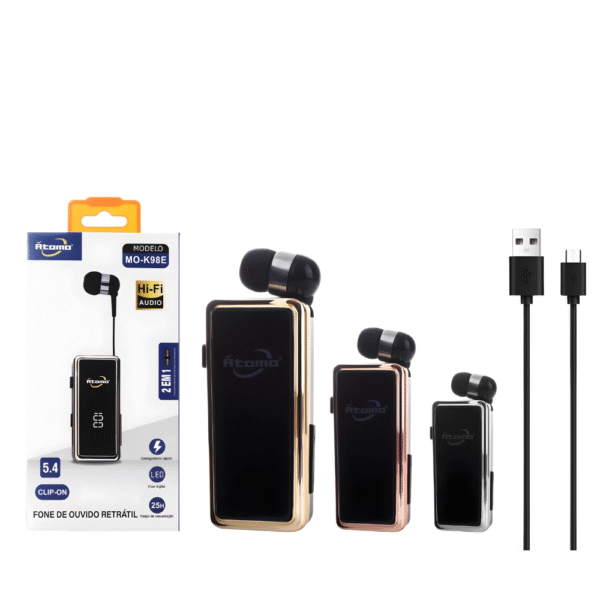 Fone de Ouvido Sem Fio Retrátil MO-K98E