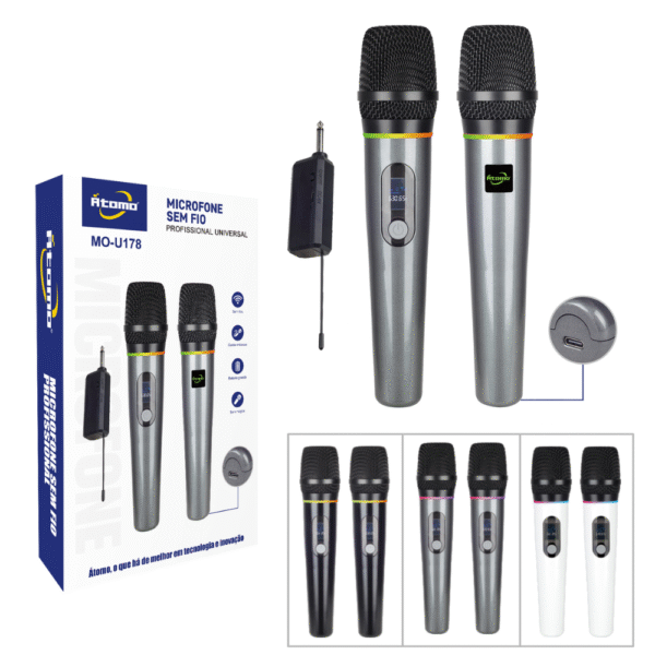 Microfone S/Fio Duplo MO-U178