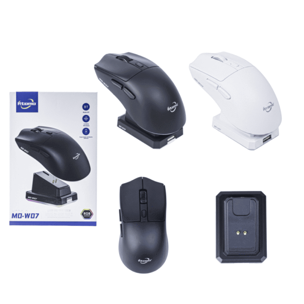Mouse Gamer sem Fio com Base de Carregamento Magnético RGB MO-W07