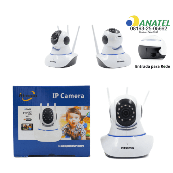 Câmera IP,3 Antenas,WIFI. CAM-0240