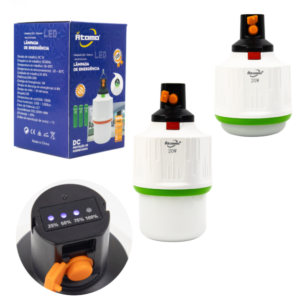 Lâmpada de Emergência LED 20W MO-004