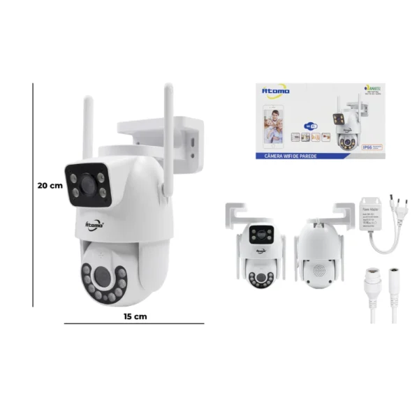 Câmera Externa Wi-fi 1 Camêra fixa e outra 180° MO-9697QJ