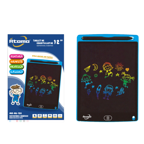 Lousa magica tablet LCD 12 in; caneta de escrita na lousa MO-HB-12C
