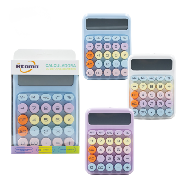 Calculadora Colorida com 12 Digitos MO-K21J