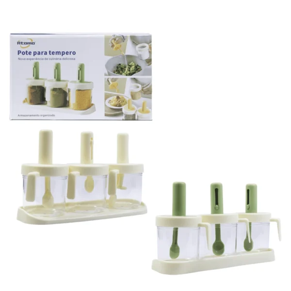 Kit 3 Potes para Tempero MO-SM-29