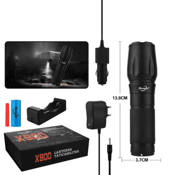 Lanterna Tatica Militar Recarregável LED MO-X900